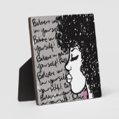 Geloof in jezelf met Easel Plaque Fotoplaat (Voorkant)