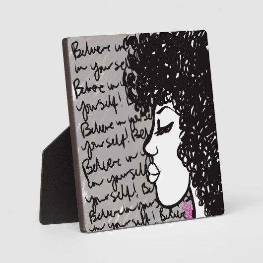 Geloof in jezelf met Easel Plaque Fotoplaat (Voorkant)