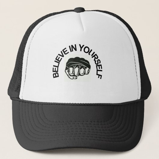 Geloof in jezelf | Moderne Inspirerende Quote Trucker Pet (Voorkant)