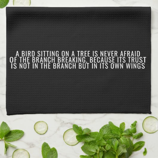 Geloof in jezelf Motivatie keukenhanddoek (Gevouwen)