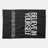Geloof in jezelf Motivatie keukenhanddoek (Horizontaal)