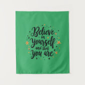 Geloof in jezelf Motivatie offerte ontwerp Wandkleed (Voorkant)