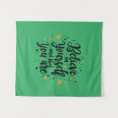 Geloof in jezelf Motivatie offerte ontwerp Wandkleed (Voorkant (horizontaal))