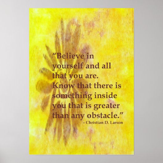 Geloof in jezelf Motivatie Poster (Voorkant)