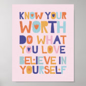 Geloof in jezelf Motivatie Poster (Voorkant)