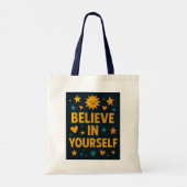 Geloof in jezelf Motivatie quote Canvas tas (Achterkant)