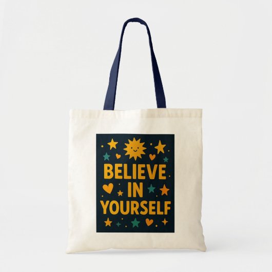 Geloof in jezelf Motivatie quote Canvas tas (Voorkant)
