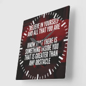 Geloof in jezelf - Motivatie werken Vierkante Klok (Hoek)