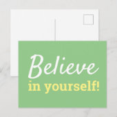 Geloof in jezelf Motivation Quote Green White Briefkaart (Voorkant / Achterkant)