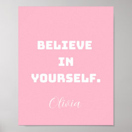 Geloof in jezelf, Muurkunst voor kinderen Poster