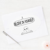 Geloof in jezelf ovale sticker (Envelop)