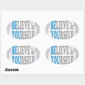 Geloof in jezelf ovale sticker (Vel)