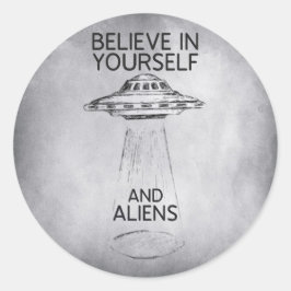 Geloof in jezelf Quote Ronde Sticker