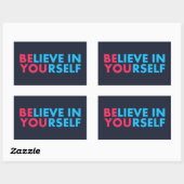 Geloof in jezelf rechthoekige sticker (Vel)