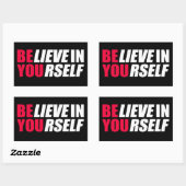 Geloof in jezelf rechthoekige sticker (Vel)