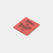 Geloof In Jezelf Rood Met Hart Doodle Positief Post-it® Notes (Schuin)