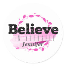 Geloof in jezelf roze Motivatie citaat