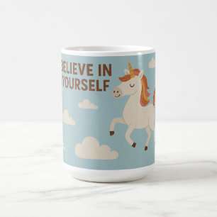 Geloof in jezelf - Schattigee Unicorn Motivatie De Koffiemok