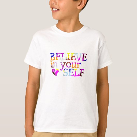 Geloof in jezelf shirt voor kinderen (Voorkant)
