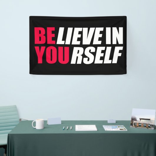 Geloof in jezelf spandoek (Beurs)