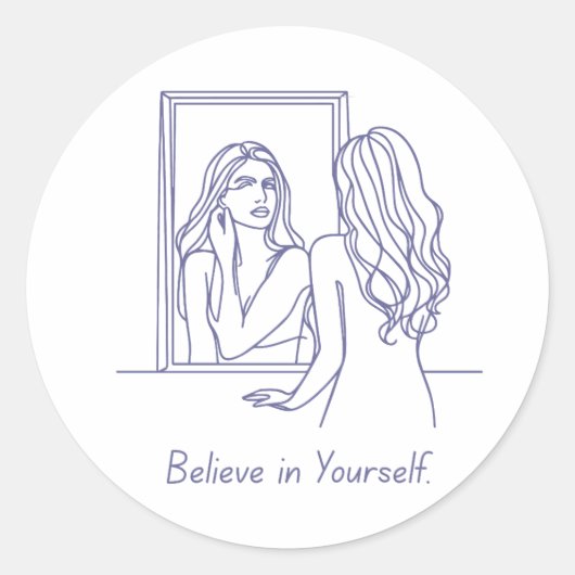 Geloof in jezelf – Sticker verheffen (Voorkant)