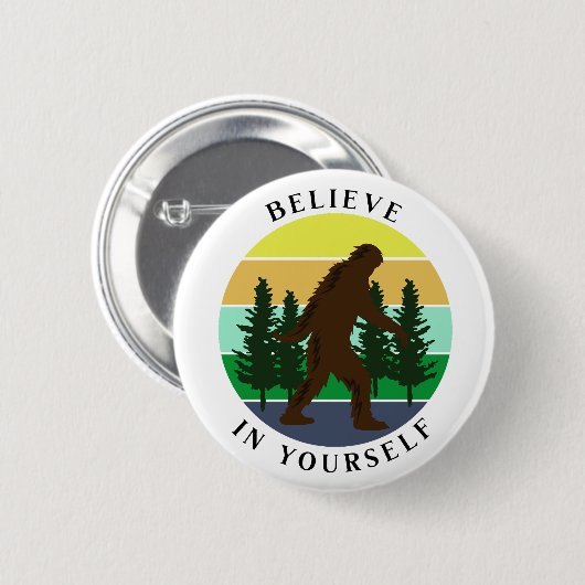 Geloof in jezelf |  Sunset Bigfoot Ronde Button 5,7 Cm (Voorkant /achterkant)