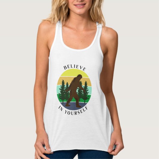 Geloof in jezelf |  Sunset Bigfoot Tanktop (Voorkant)