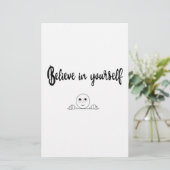 Geloof in jezelf tekst en afbeelding briefpapier (Staand voorkant)