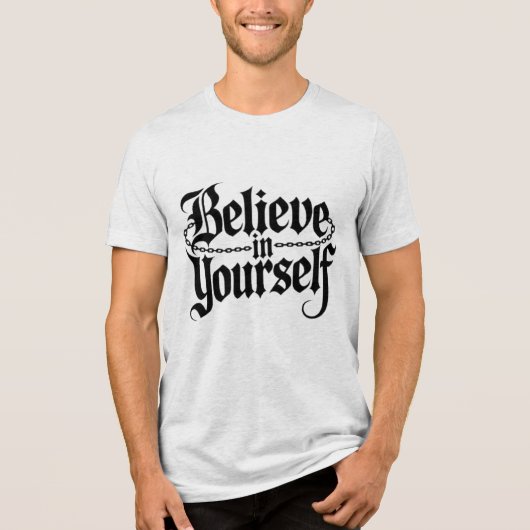 Geloof in jezelf Tri-Blend shirt (Voorkant)