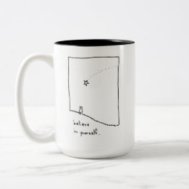 Geloof in jezelf tweekleurige koffiemok