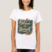 GELOOF IN JEZELF TYPOGRAFIE T-shirt (Voorkant)