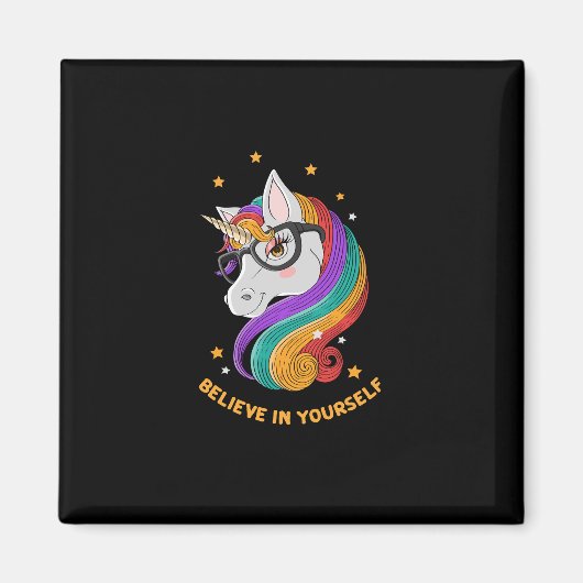 Geloof in jezelf Unicorn Magneet (Voorkant)