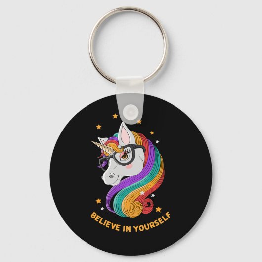Geloof in jezelf Unicorn Sleutelhanger (Voorkant)