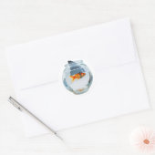 Geloof in jezelf vis ronde sticker (Envelop)