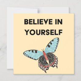 Geloof in jezelf vlinder magnetische Kaart Uitnodiging