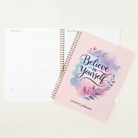 Geloof in jezelf Waterverf Custom 2025 Planner (Display)