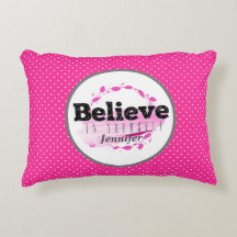 Geloof in jezelf waterverf roze polka stippen