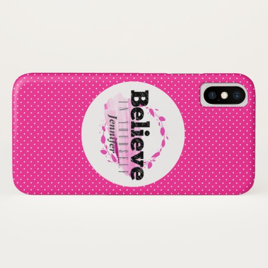 Geloof in jezelf Waterverf roze stippen Case-Mate iPhone Case (Achterkant (horizontaal))