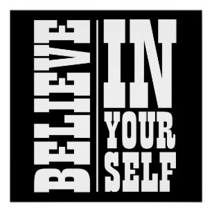 GELOOF IN JEZELF WITTE TYPOGRAFIE PERFECT POSTER