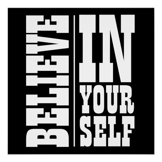 GELOOF IN JEZELF WITTE TYPOGRAFIE PERFECT POSTER (Voorkant)