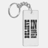 GELOOF IN JEZELF WITTE TYPOGRAFIE SLEUTELHANGER (Voorkant Links)