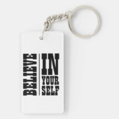 GELOOF IN JEZELF WITTE TYPOGRAFIE SLEUTELHANGER (achterkant)
