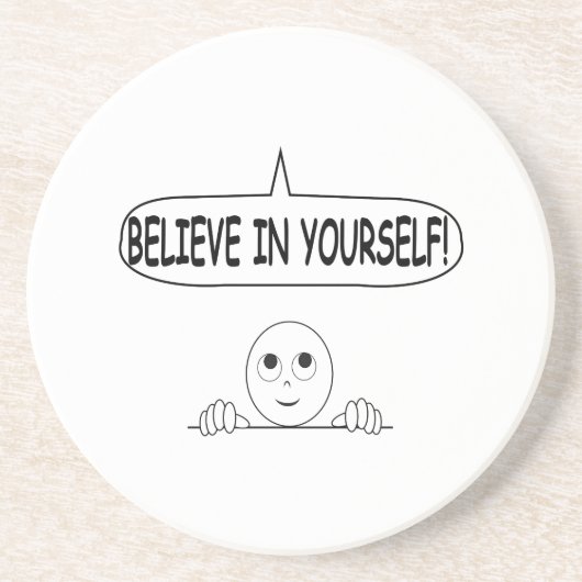 Geloof in jezelf zandsteen onderzetter (Voorkant)