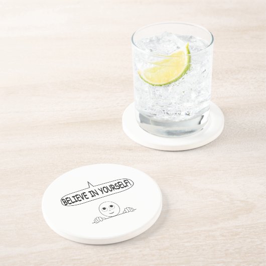 Geloof in jezelf zandsteen onderzetter (Zijkant)