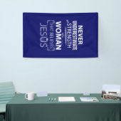 Geloof in Jezus Banner Sterkte van een vrouw (Beurs)