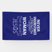 Geloof in Jezus Banner Sterkte van een vrouw (Horizontaal)
