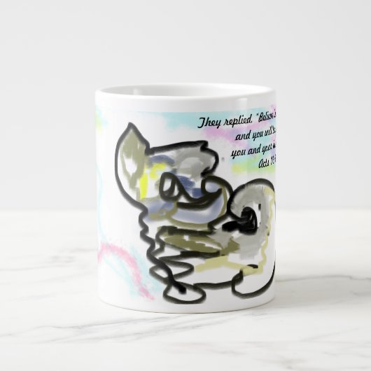 geloof in Jezus Grote Koffiekop (Voorkant)