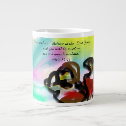 Geloof in Jezus Grote Koffiekop (Voorkant)