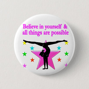 GELOOF IN JULLIE GYMNASTIEK RONDE BUTTON 5,7 CM