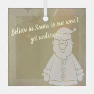 Geloof in Kerstman Glas Ornament